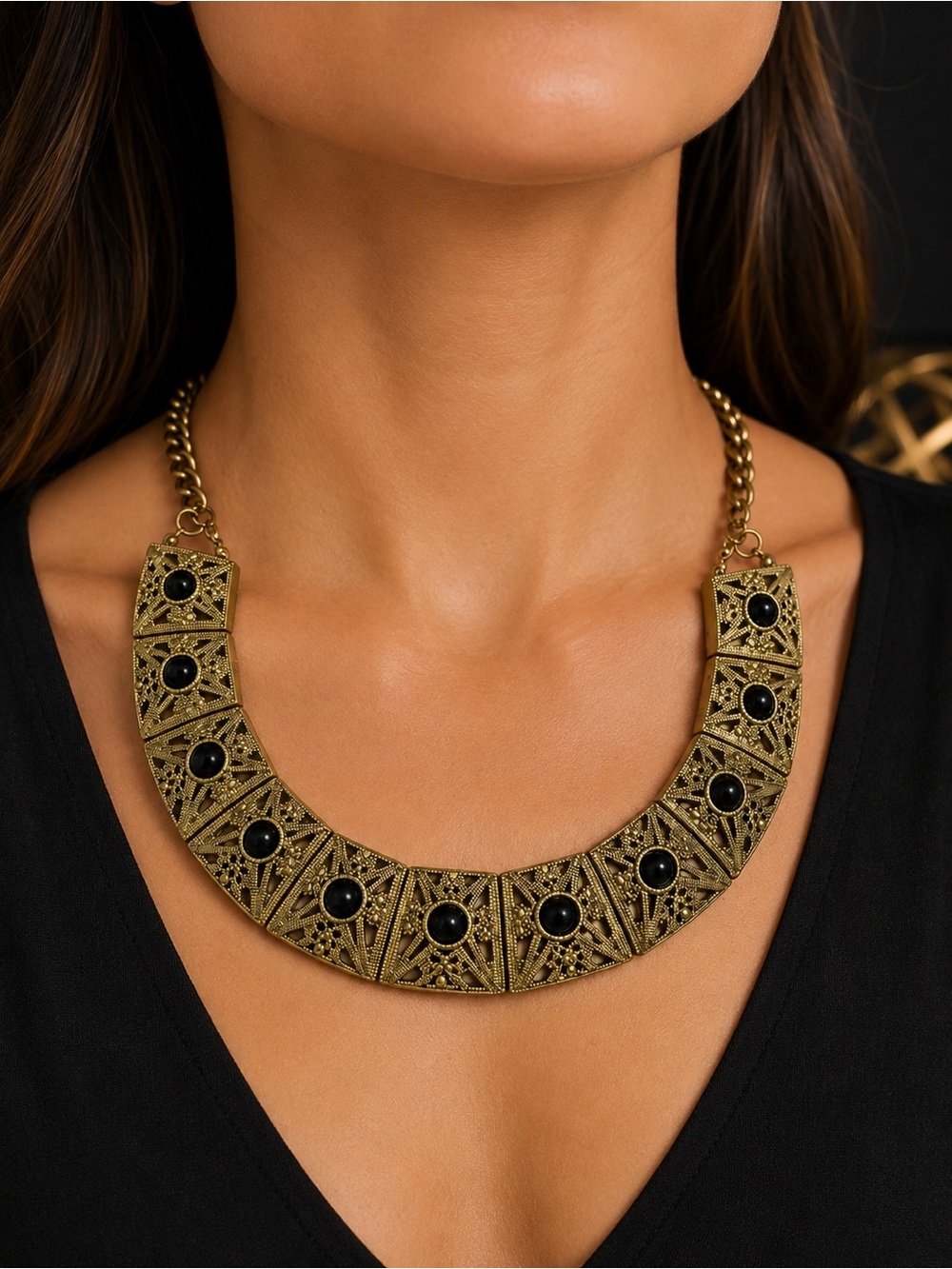 Belle Noel Inspired Style Statement Bib Necklace